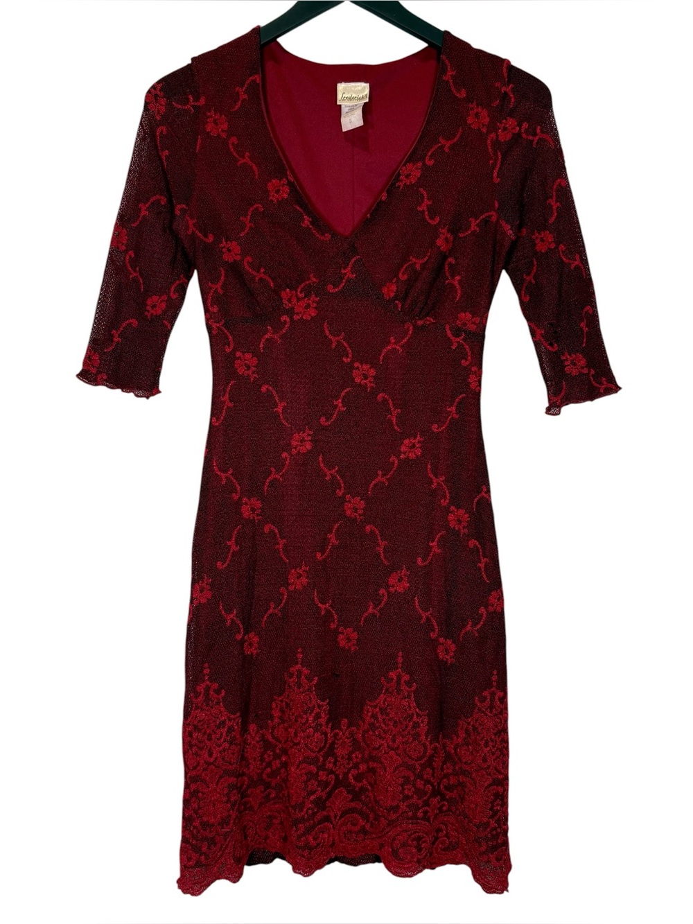 Frederick’s of Hollywood Size S Vintage Y2K Red & Black Mini Knee Length Dress
